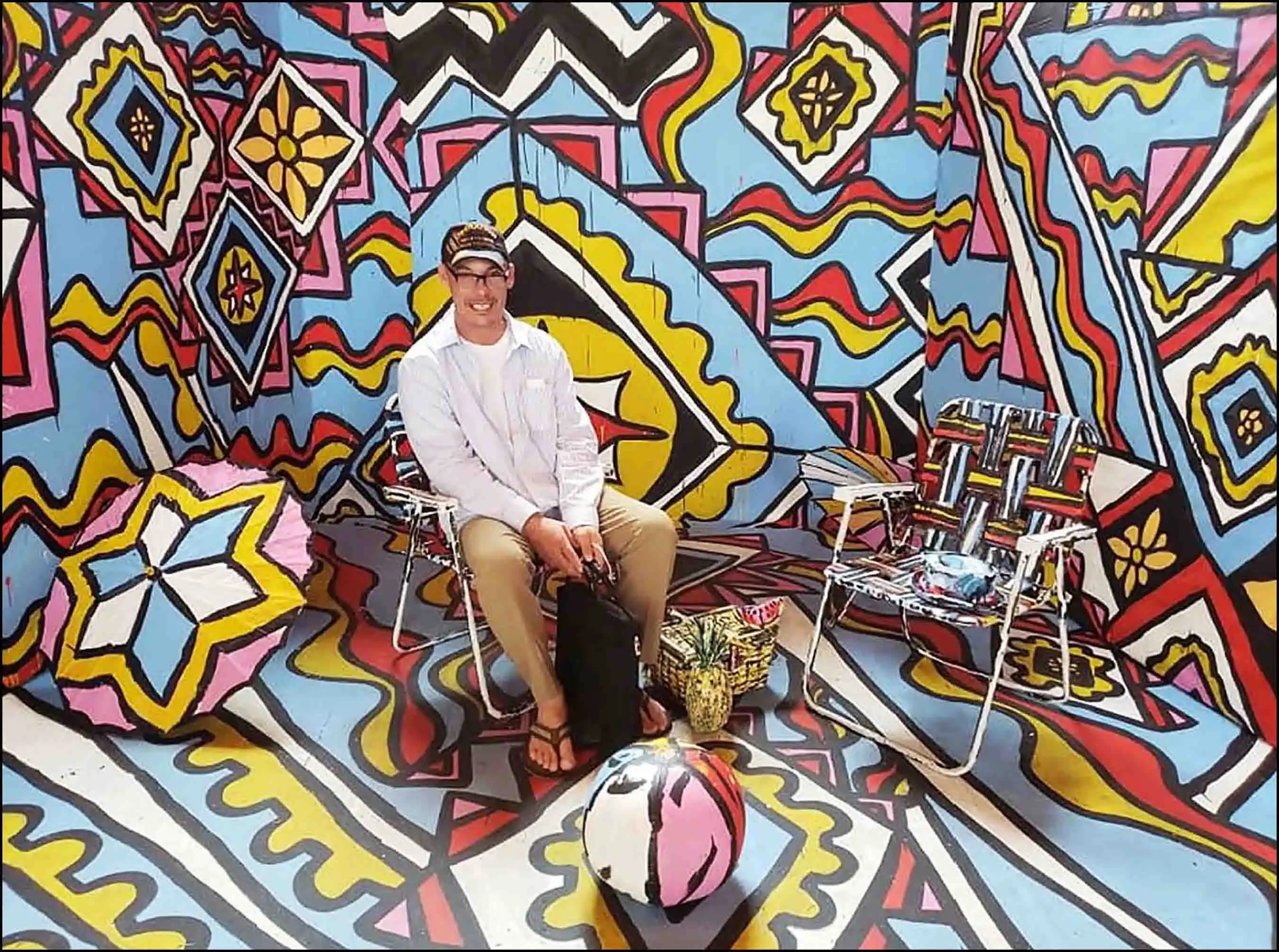 CEO & US Veteran David Haave taking a break away with artists in LA Union Train Station...2018 -- David Haave